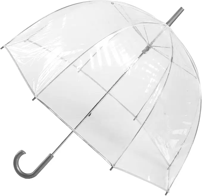 Totes Clear Bubble Umbrella dome canopy lightweight wind rain protection adults kids