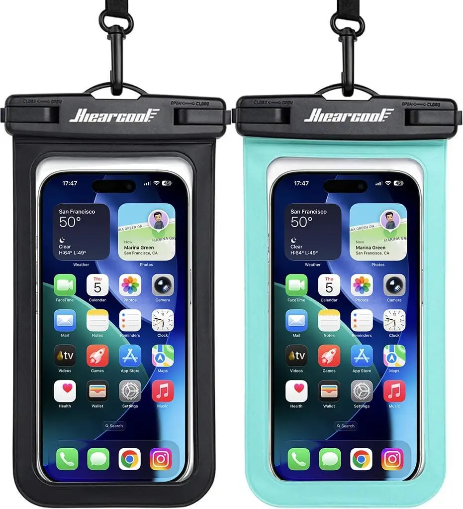 Hiearcool Waterproof Phone Pouch IPX8 2 pack iPhone review