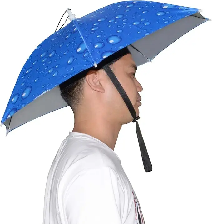 NEW-Vi Umbrella Hat Adult Kids Folding Cap Beach Fishing