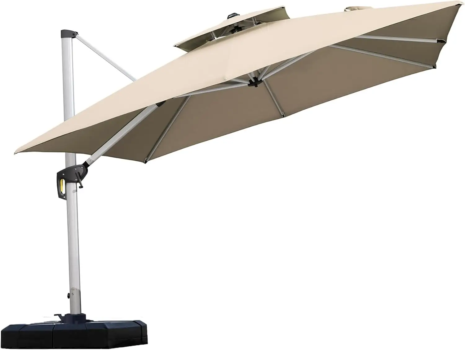 Purple Leaf Cantilever Patio Umbrella offset 300x300cm double top review 2026