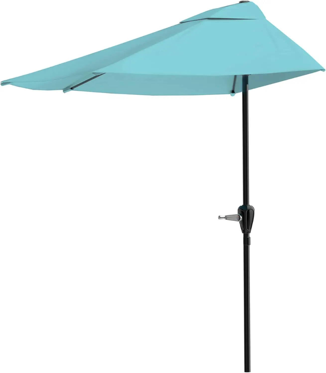 Pure Garden 9 ft Half Round Patio Umbrella Lake Blue — easy crank, wall umbrella for balcony deck