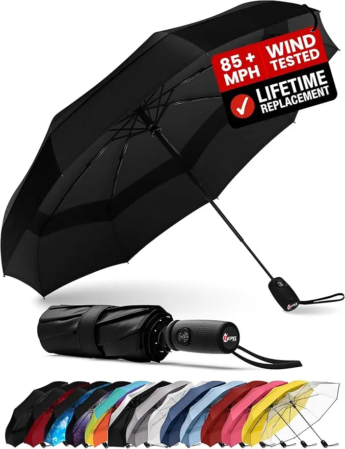 Repel windproof travel umbrella — best for Japan rainy season, 85 mph wind tested